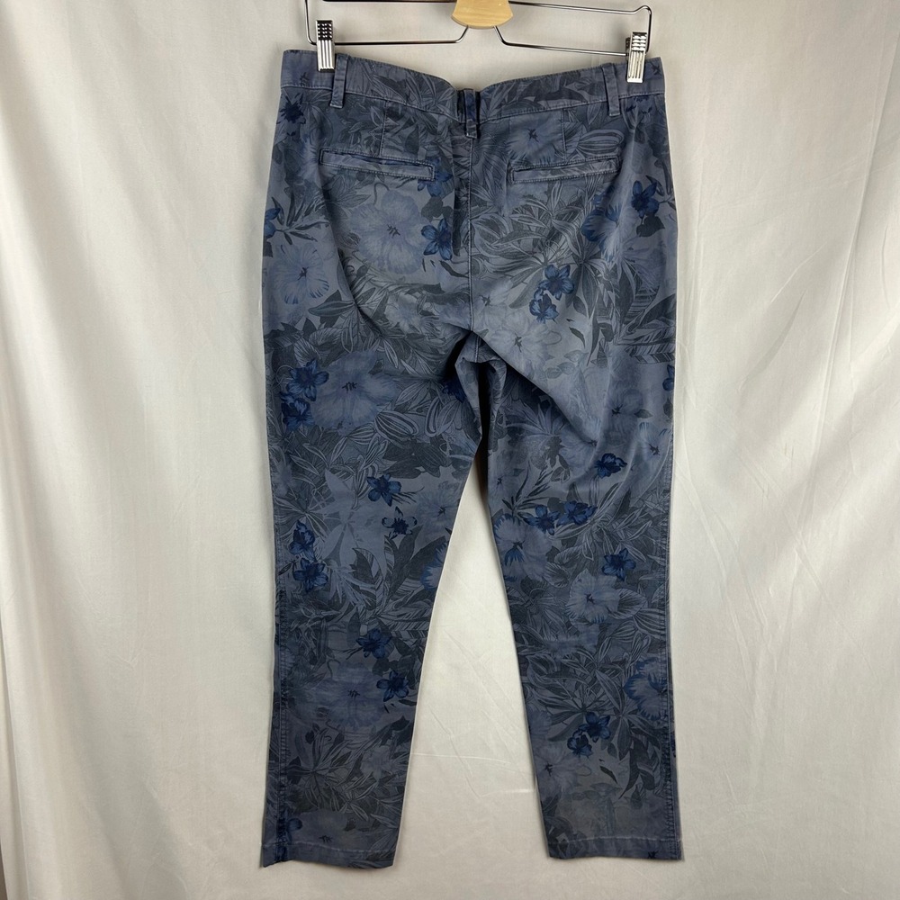 GAP Womens Blue Tropical Floral Girlfriend Chinos Pants Size 8 Relaxed Tapered - Picture 5 of 8